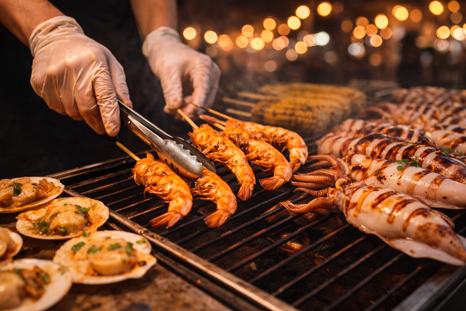 Peak season night market seafood grill